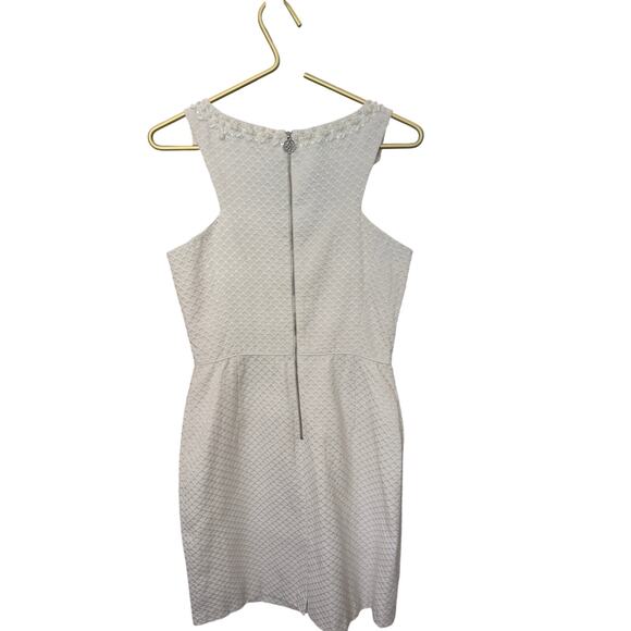 Antonio Melani Off White Beaded Textured Sleeveless Dress Size 6 EUC - Picture 6 of 13